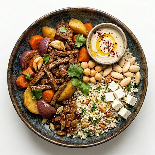 Beef Mushakal with herbed cous cous